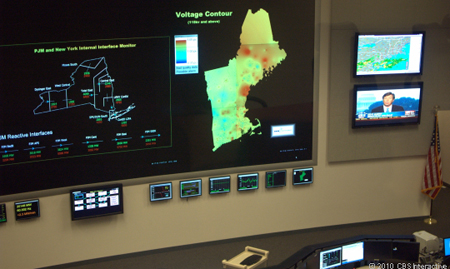 Voltage Map (right) and Monitor of Neighbouring Power Grid (left)