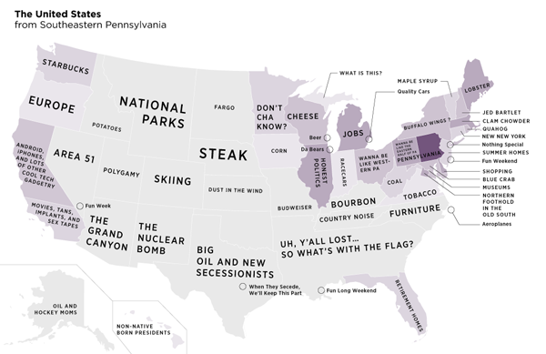 The United States According to Southeastern Pennsylvania