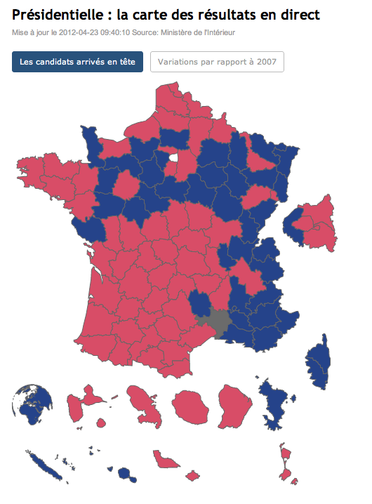 Election results by French department