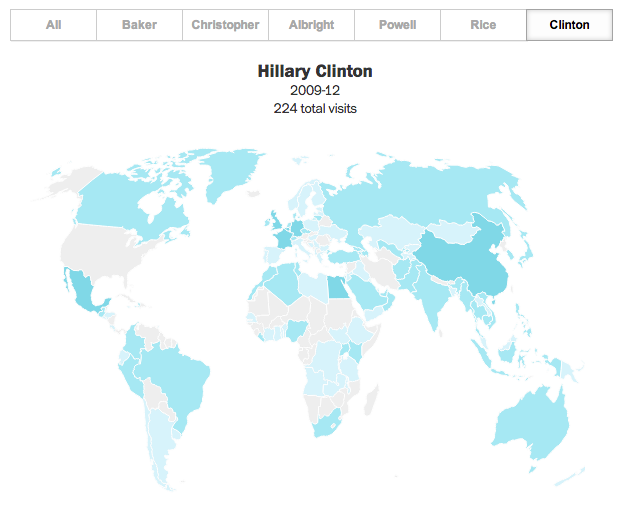 Hillary Clinton's trips abroad