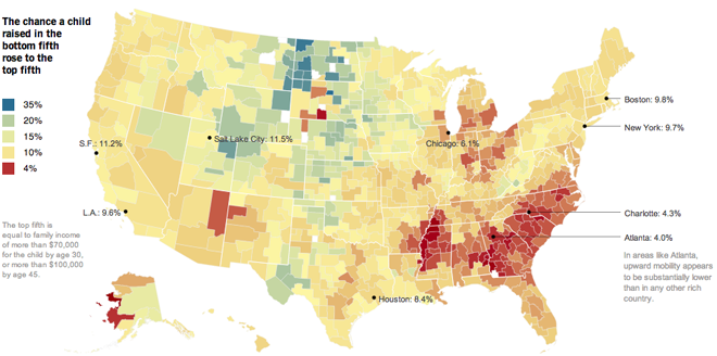 A map shows the broad context of the data to be looked at in the story