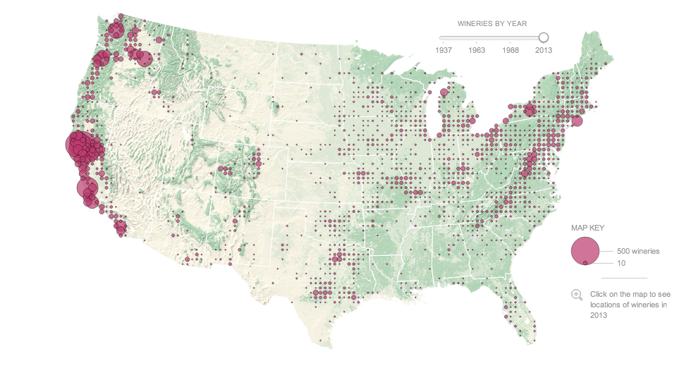 Map of US wineries
