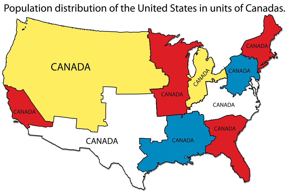 How many Canadas in the US?