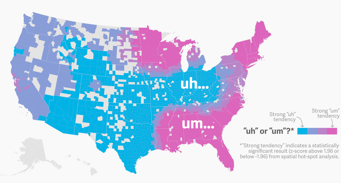 Mapping the preference for Um or Uh