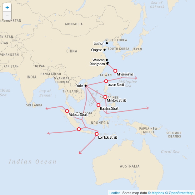 Choke points for the Chinese navy